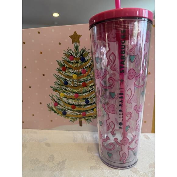 Starbucks x Roller Rabbit Pink Tumbler Limited Edition SOLD OUT - Picture 1 of 11